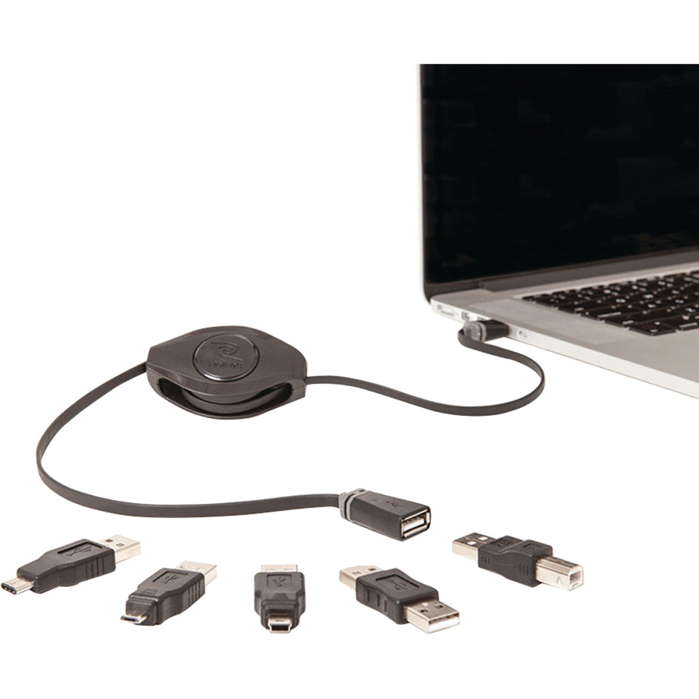 ReTrak ETPRU6M Premier Retractable Universal Charge & Sync Cable Kit, Lifetime Warranty, 5 Adapter Tips