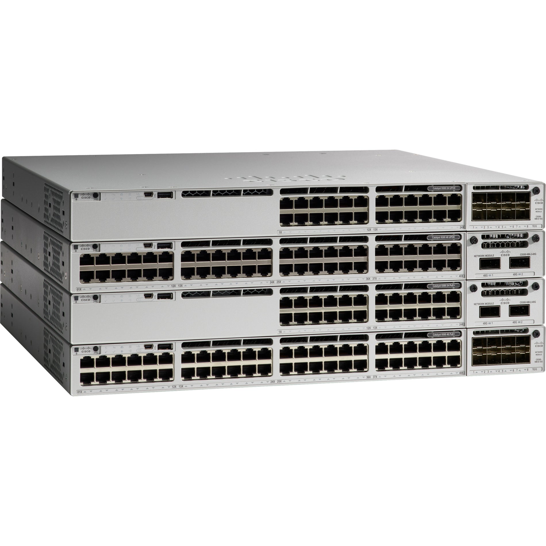 Cisco C9300-48UXM-E Catalyst Ethernet Switch, 48 Gigabit Ethernet Network Ports, Power Supply, Manageable