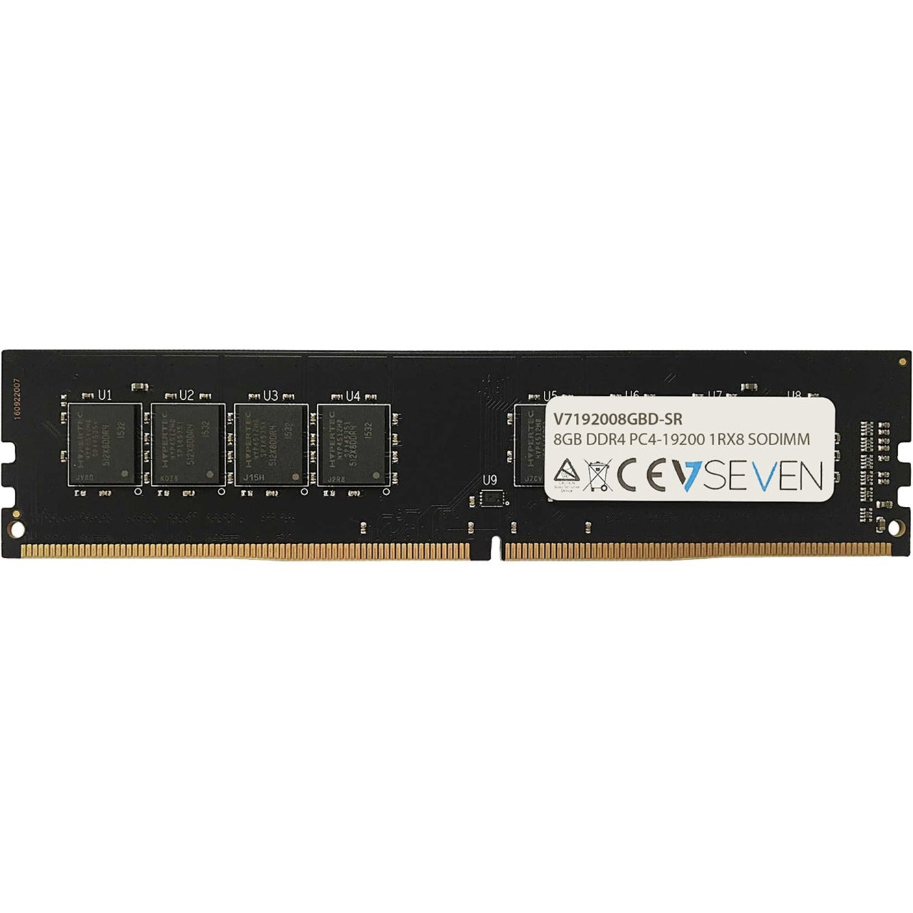 V7 V7192008GBD 8GB DDR4 SDRAM Memory Module, 10 Year Limited Warranty, Unbuffered, 2400 MHz, Non-ECC