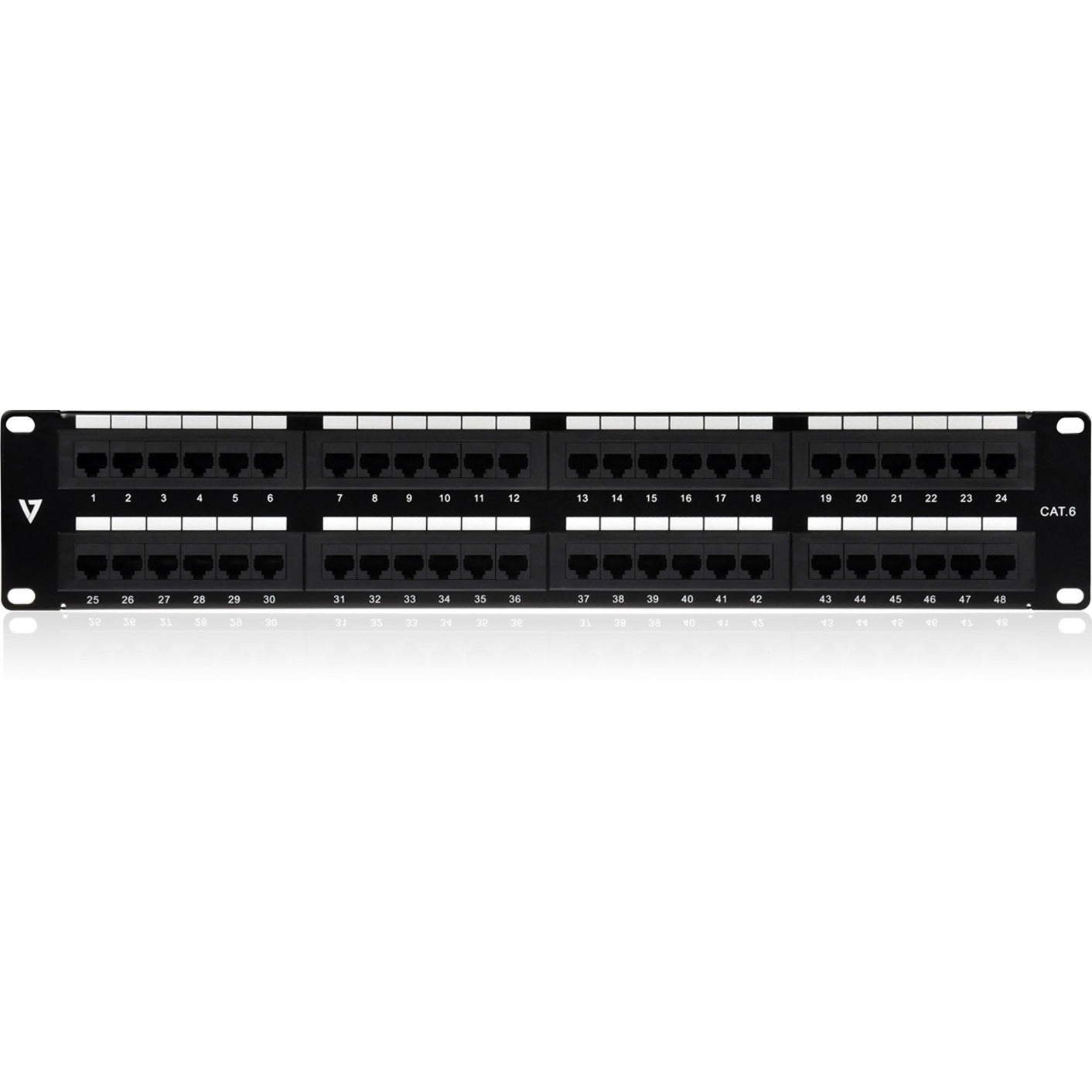 V7 48 Port Cat6 Patch Panel 2U - Network Patch Panel [Discontinued]