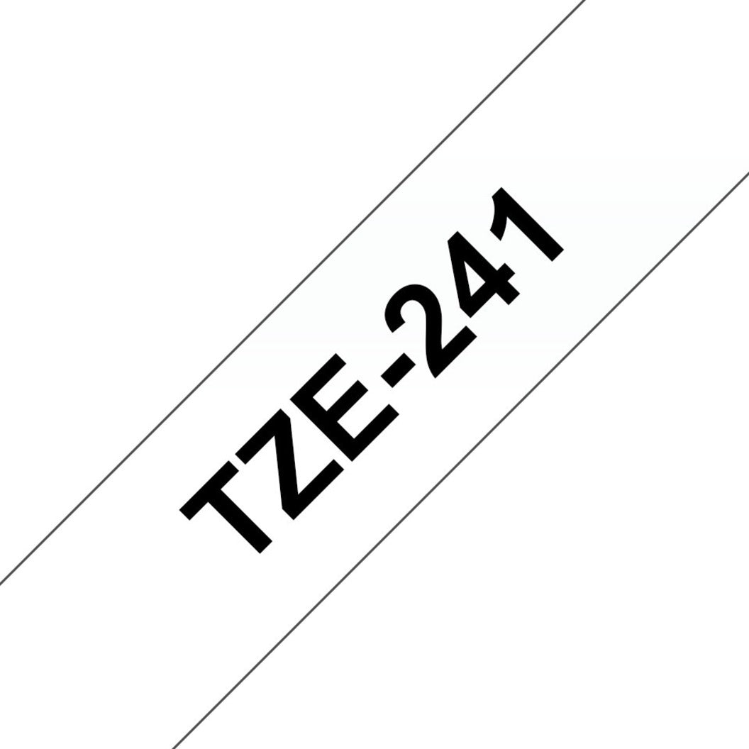 Brother TZE-2412PK P-touch TZe241 Label Tape, White, Adhesive, Laminated, Printable, 45/64" Width