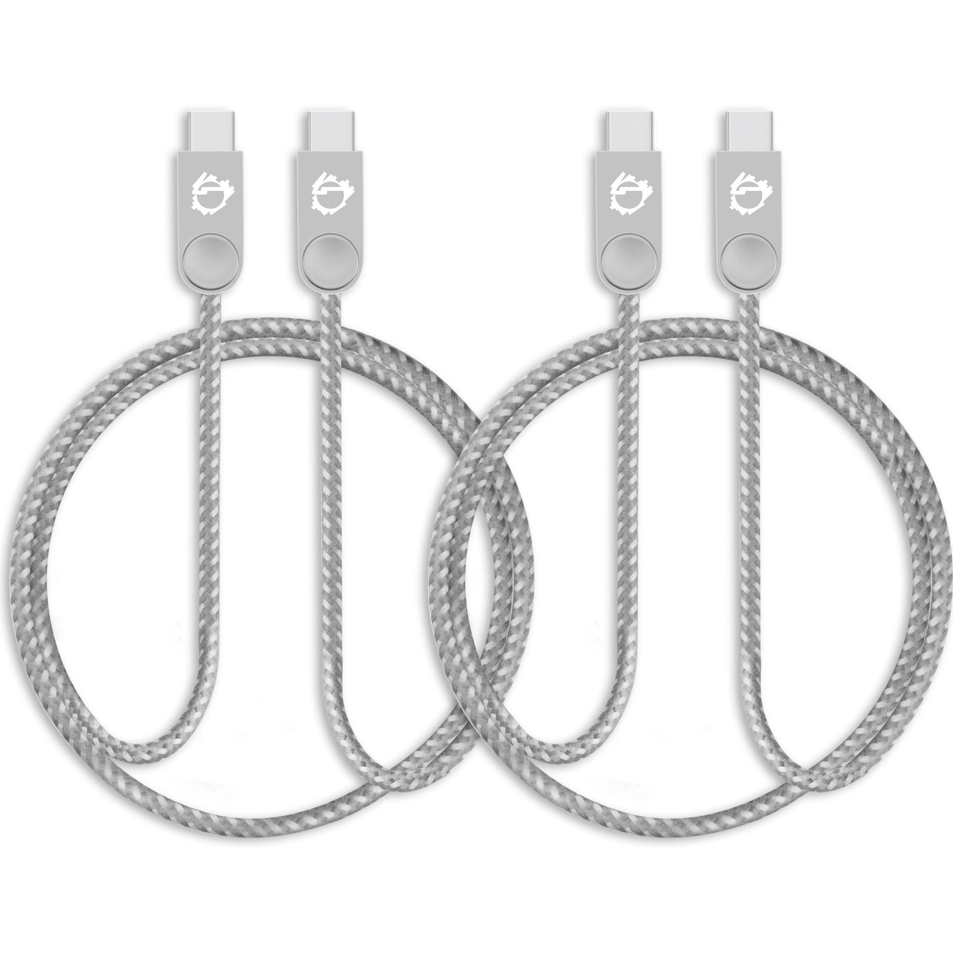SIIG CB-US0P11-S1 Zinc Alloy USB-C to USB-C Charging & Sync Braided Cable - 1.65ft, 2-Pack, Durable and Reversible