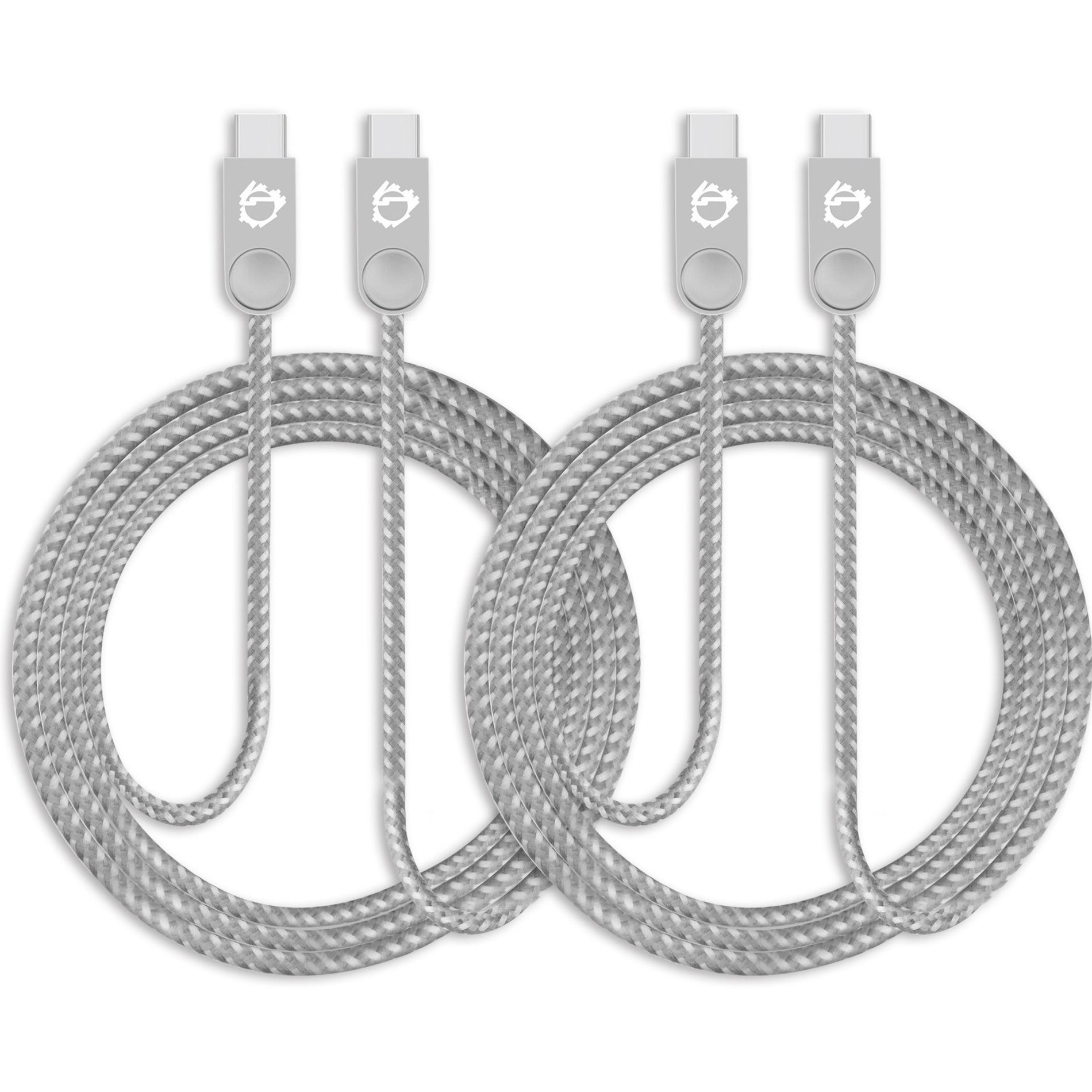 SIIG CB-US0L11-S1 Zinc Alloy USB-C to USB-C Charging & Sync Braided Cable - 3.3ft, 2-Pack, Durable and Reversible