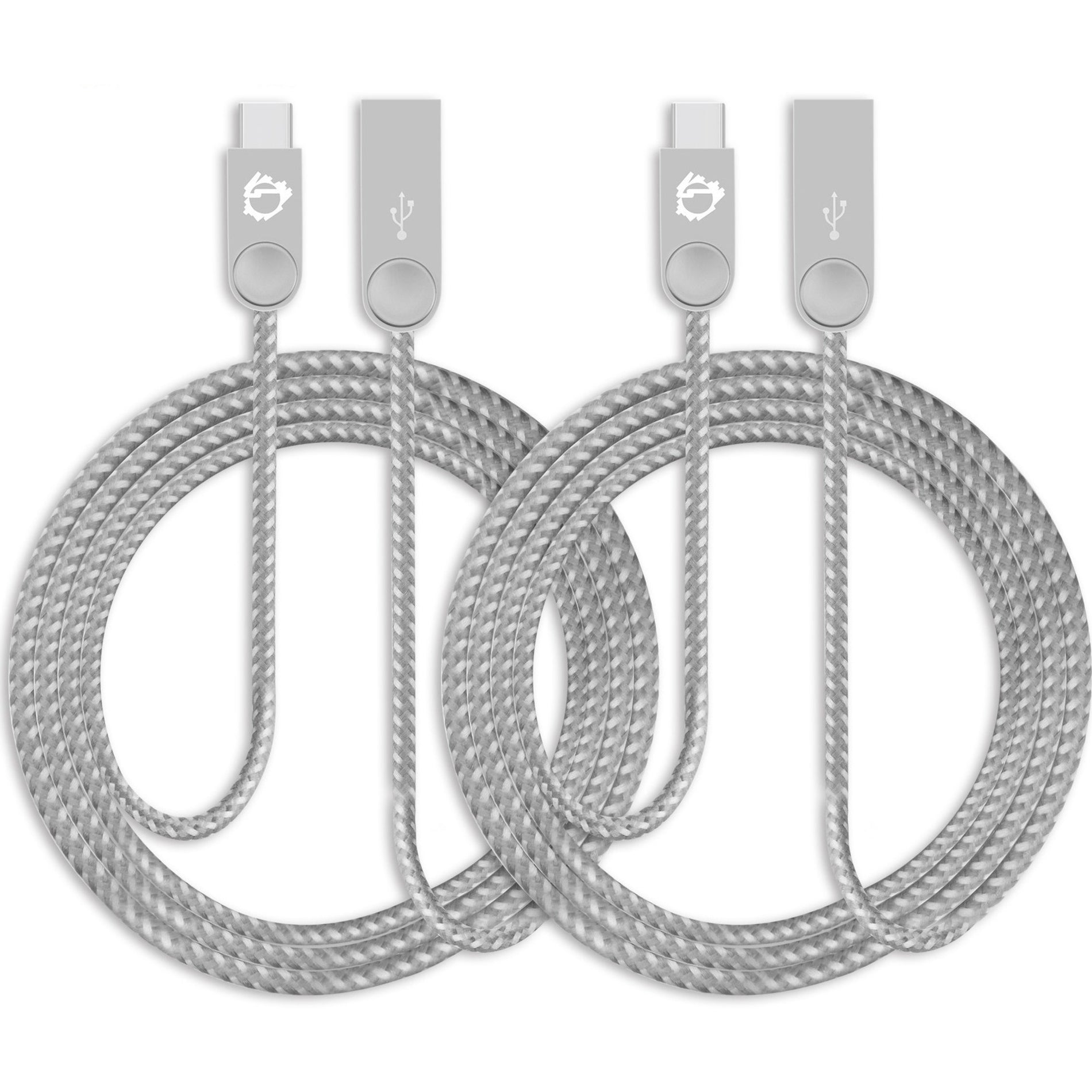 SIIG CB-US0M11-S1 Zinc Alloy USB-C to USB-A Charging & Sync Braided Cable - 3.3ft, 2-Pack, Durable and Reversible