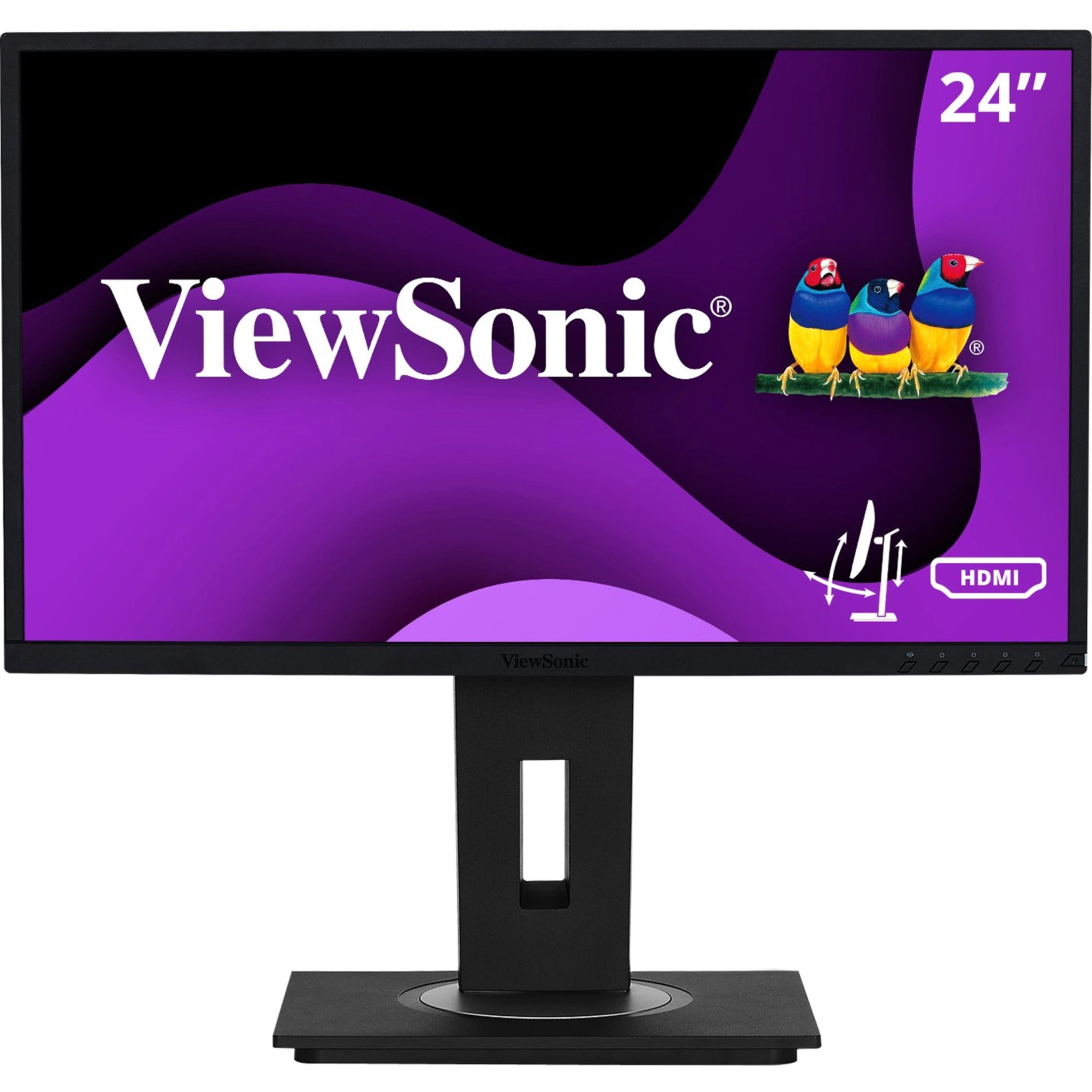 ViewSonic VG2448 Widescreen LCD Monitor, Full HD, 24, VGA HDMI DisplayPort, USB Hub, 3 Year Warranty