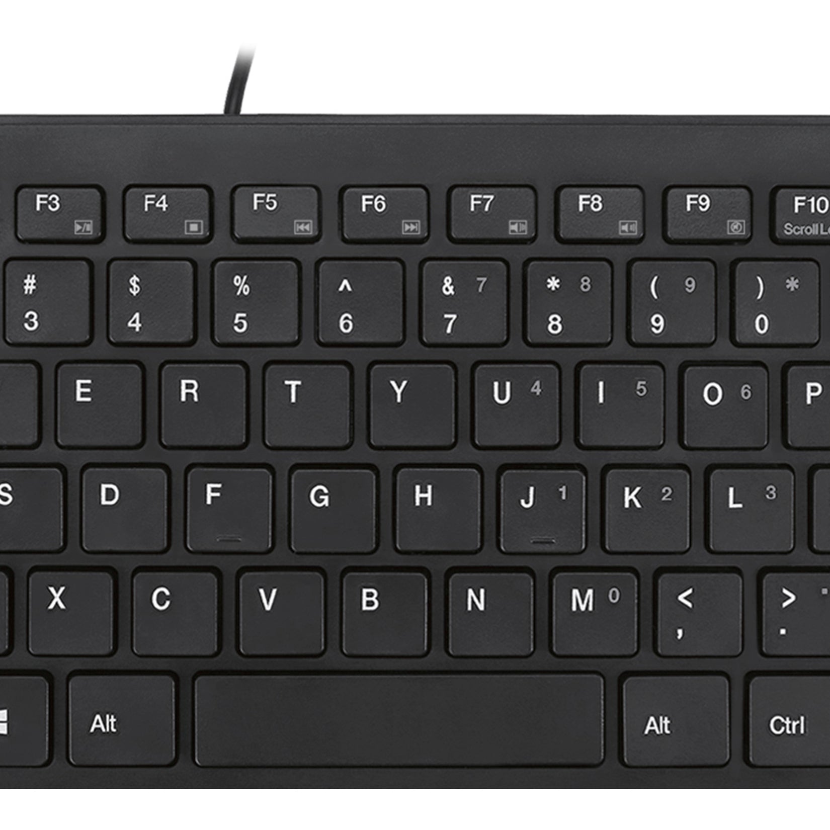 Adesso AKB-111UB SlimTouch Mini Keyboard, USB Wired QWERTY Layout, LED Indicator, Quiet Keys