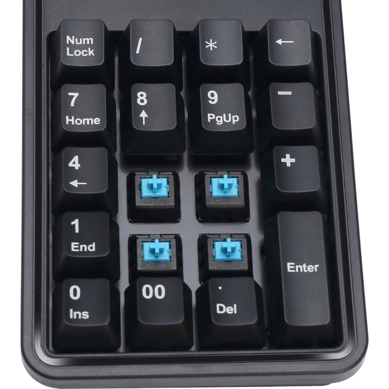 Adesso AKB-600HB 19-Key Mechanical Keypad with 3-Port USB Hub, Adjustable Height, Plug & Play