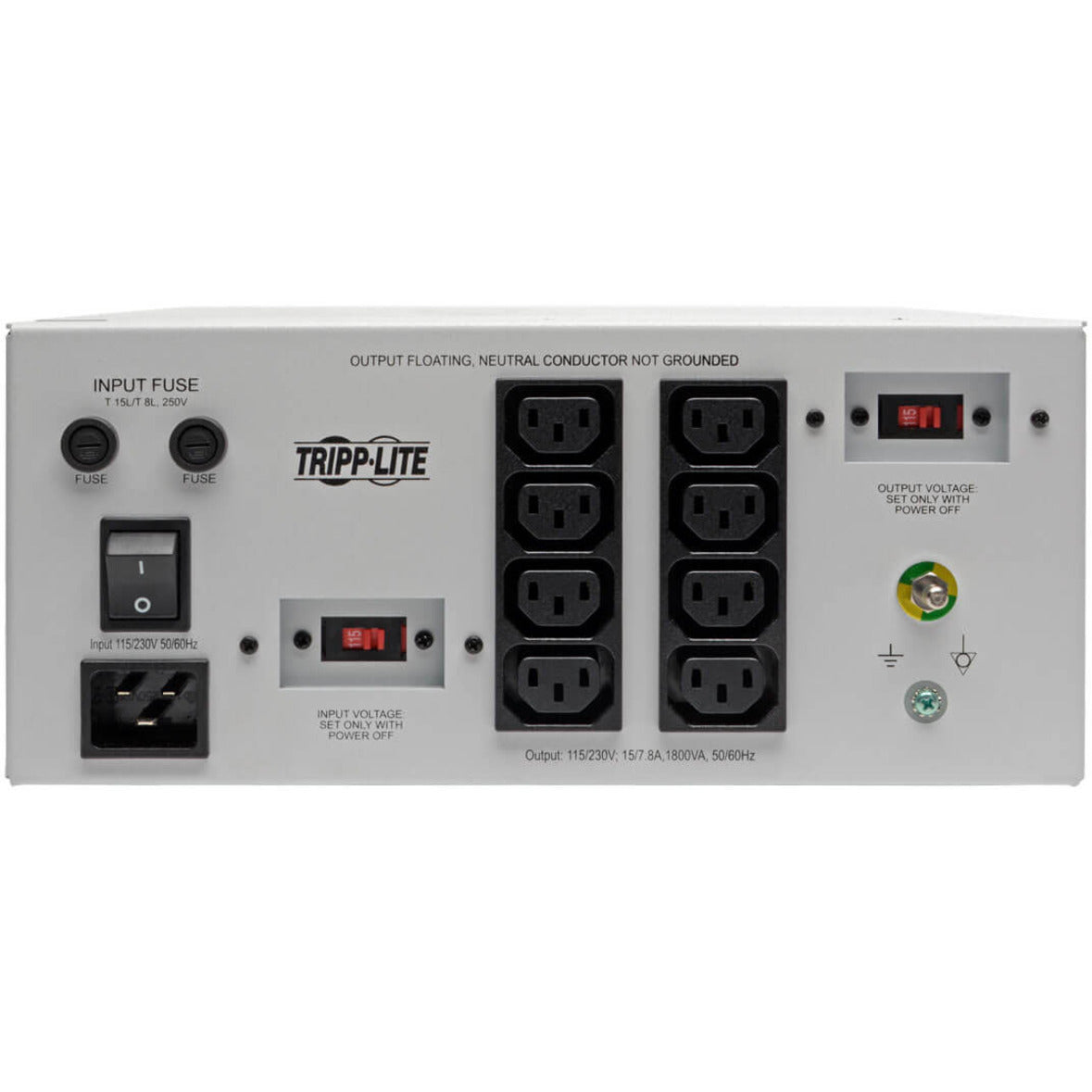 Tripp Lite Isolator IS1800HGDV Isolation Transformer, 1800 VA, 115 V AC/230 V AC, 15 A