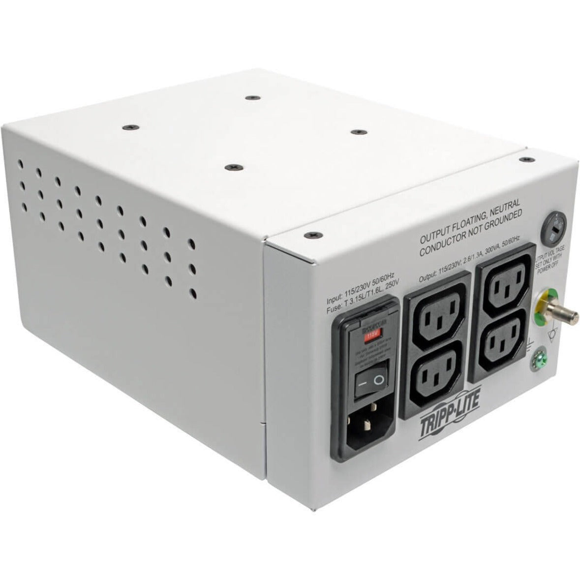 Tripp Lite Isolator IS300HGDV Isolation Transformer, 300 VA, 115 V AC/230 V AC
