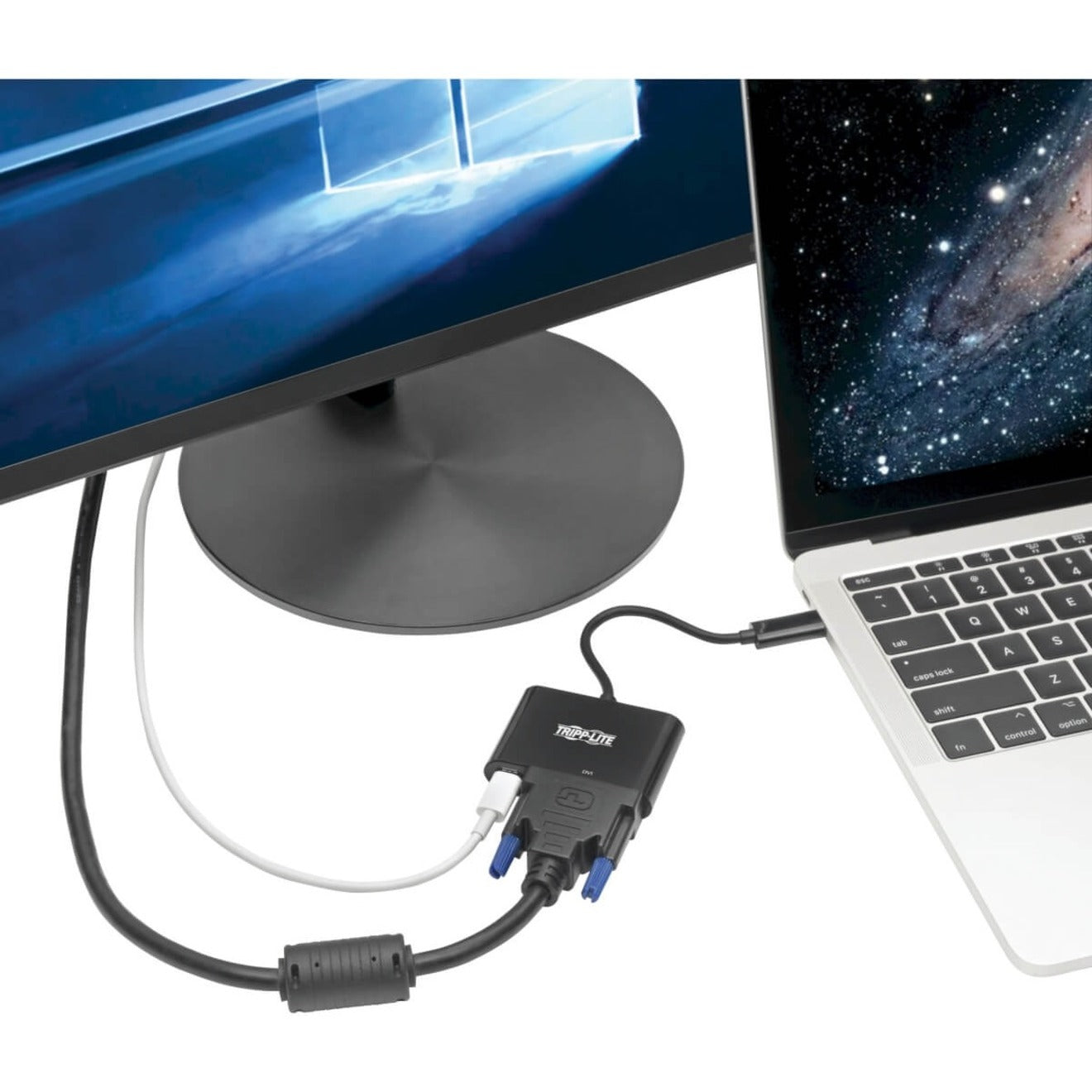 USB-C to DVI Adapter with PD Charging - USB 3.1, Thunderbolt 3, 1080p, Black [Discontinued]