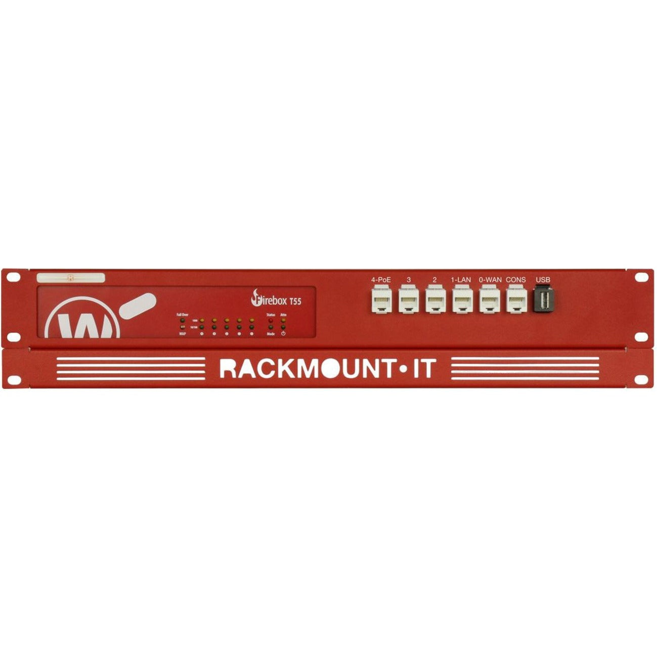 RACKMOUNT.IT RM-WG-T5 Rack Shelf, 19" 2U Red, Firewall Application