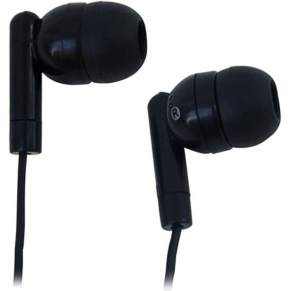 Avid Education 1AE215HPBLKSTK AE-215 Earphone, Lightweight Single Use Earbud with Silicone Ear Tips
