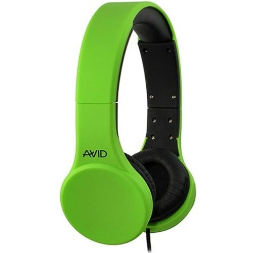 Avid 2EDU-421332-GRN Headset With Inline Microphone And Volume Control Green, Over-the-head, 1 Year Warranty