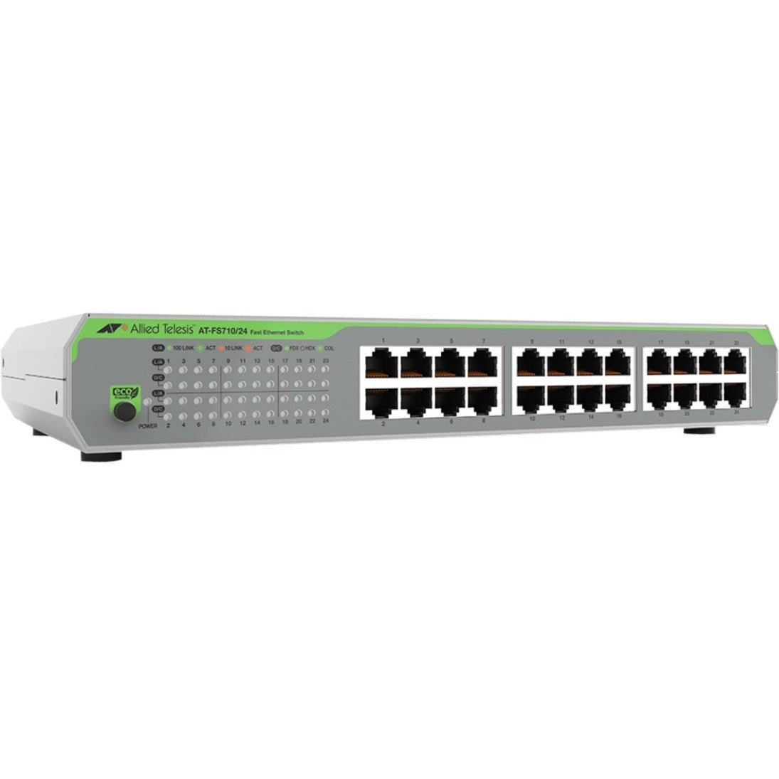Allied Telesis AT-FS710/24-10 CentreCOM Ethernet Switch, 24 x Fast Ethernet Network, Fast Ethernet, Twisted Pair
