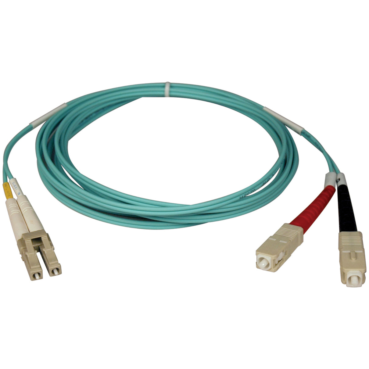 Tripp Lite N816-10M Aqua Duplex Fiber Patch Cable, 32.80 ft, SC to LC, 10Gb Ethernet Speed