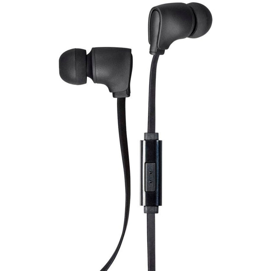 Monoprice 18591 Earset, Binaural Earbuds with Noise Cancelling Microphone, 4 ft Tangle-free Cable, Black