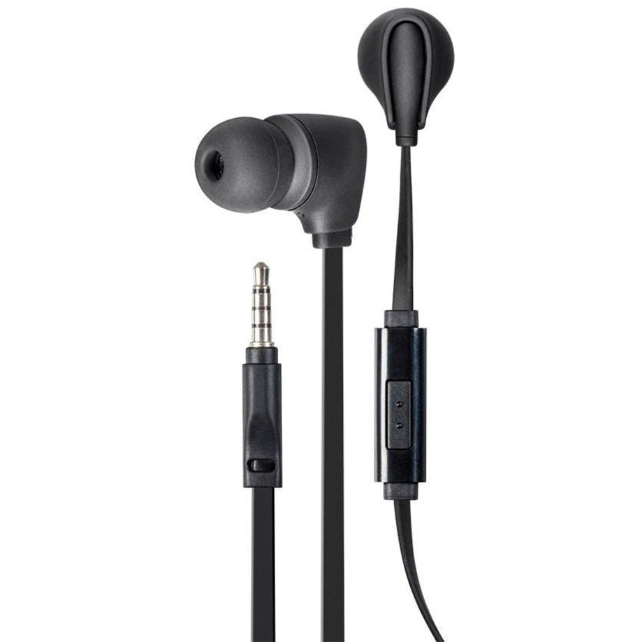 Monoprice 18591 Earset, Binaural Earbuds with Noise Cancelling Microphone, 4 ft Tangle-free Cable, Black