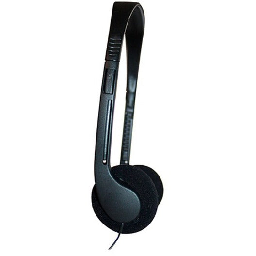 Avid 2AE0-8STERE-O32 Lightweight Single Use Headphone With 3.5mm Plug Black, Binaural, Over-the-head