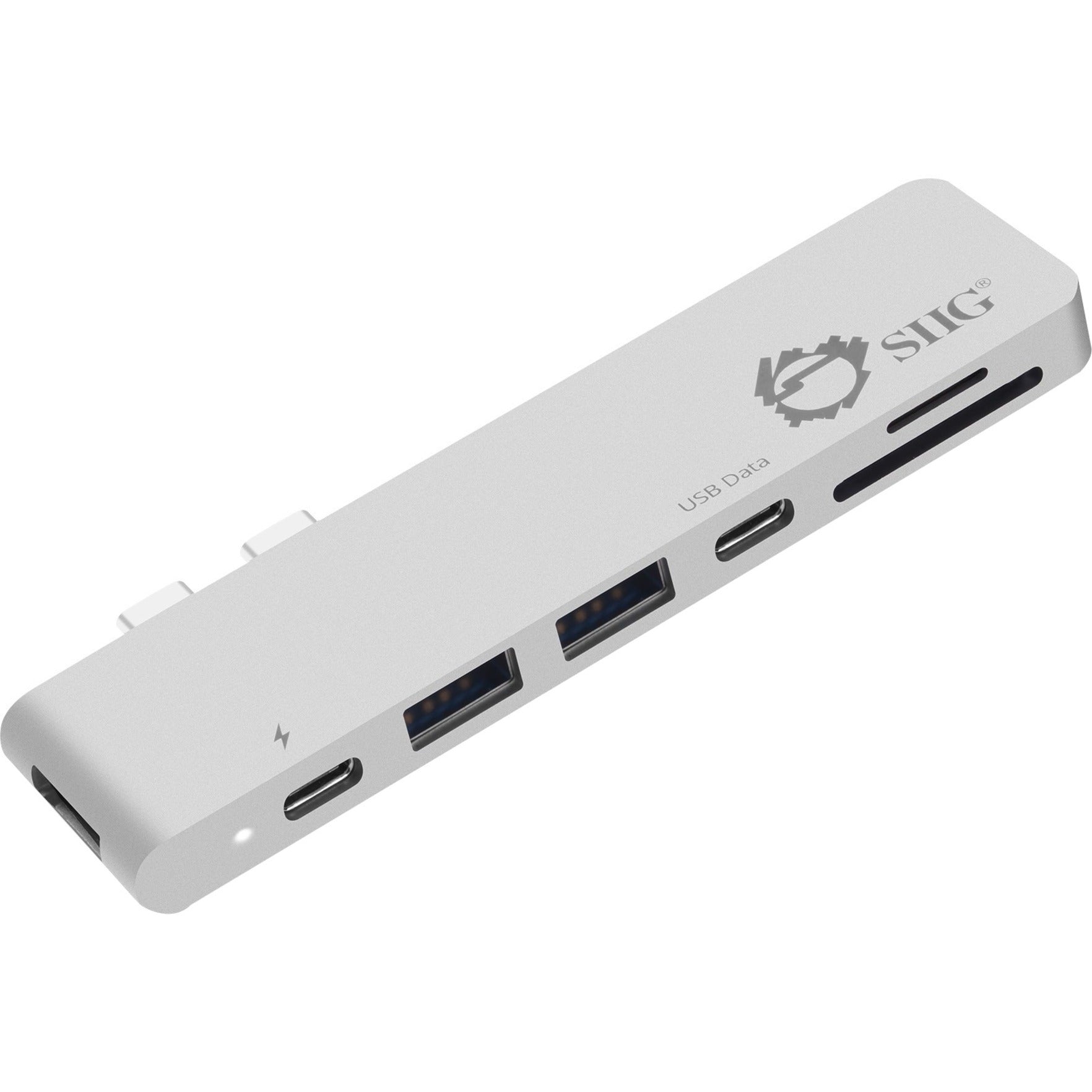 SIIG JU-TB0412-S1 Thunderbolt 3 USB-C Hub HDMI with Card Reader & PD Adapter - Silver, 2 Year Warranty, USB Type C