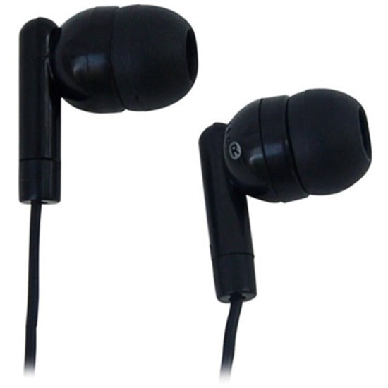 Avid 1AE215HPBLKSTK Education AE-215 Lightweight Single Use Earbud with Silicone Ear Tips, Binaural Stereo Earphone