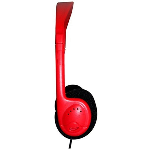 Avid 1EDU711RED Headphone With Adjustable Headband And 3.5mm Plug Red, Over-the-head, 1 Year Warranty