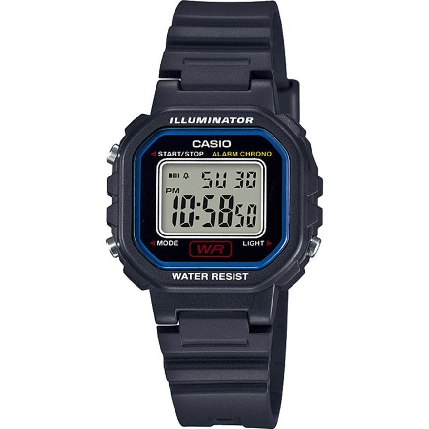 Casio LA20WH-1C Classic Women's Digital Quartz Wrist Watch, Water Resistant, 12/24hr Format, Alarm, Stopwatch, LED Light, Date, Calendar