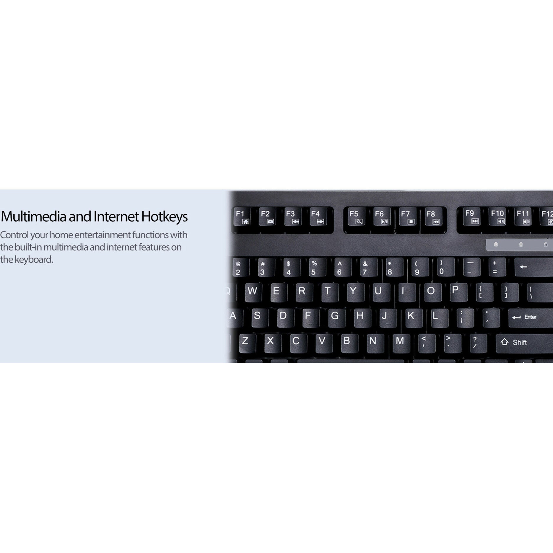 Adesso AKB-425UB EasyTouch Rackmount Touchpad Keyboard, USB Cable, 104 Keys, Quiet and Compact