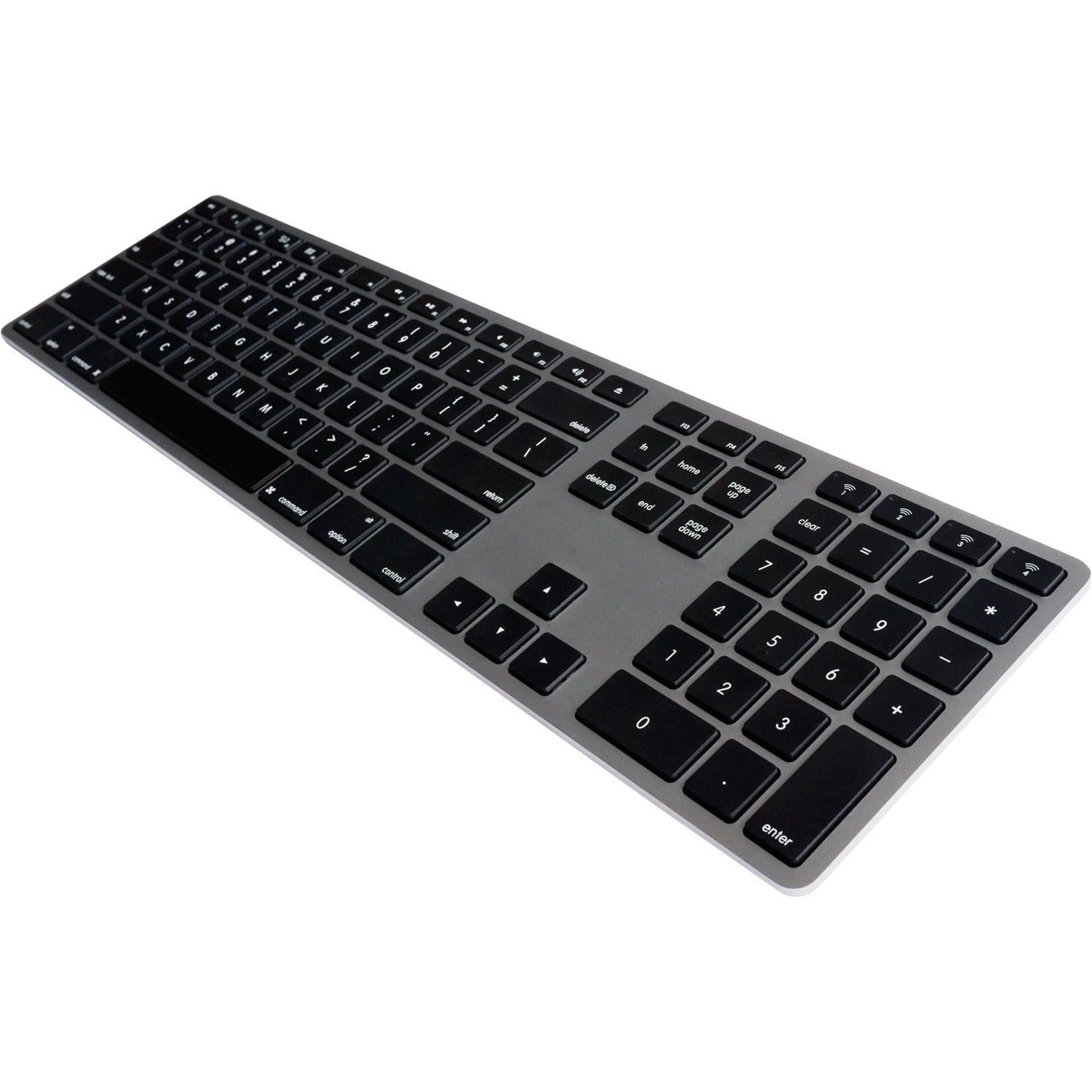 Matias FK418BTB Wireless Bluetooth Aluminum Keyboard Space Gray - Compact and Stylish Keyboard for iPhone, iPad, and Mac OS