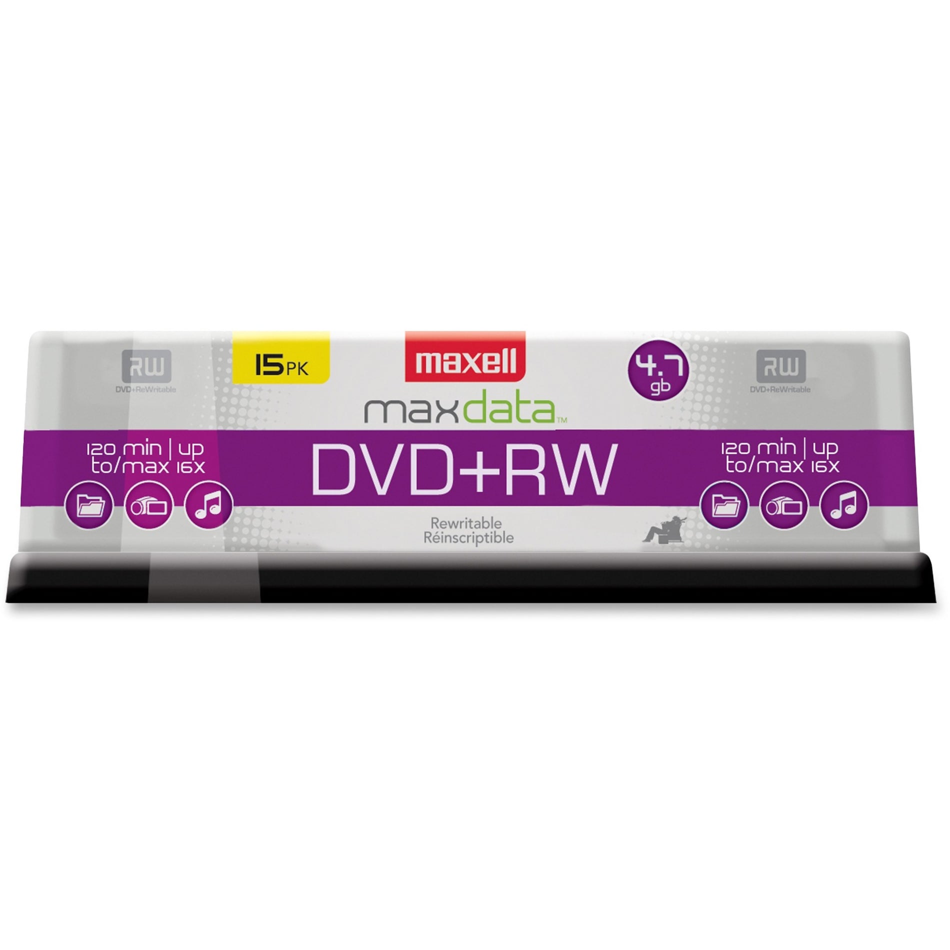 Maxell 634046 4.7GB DVD+RWs, 15 Pack, 4x Write Speed