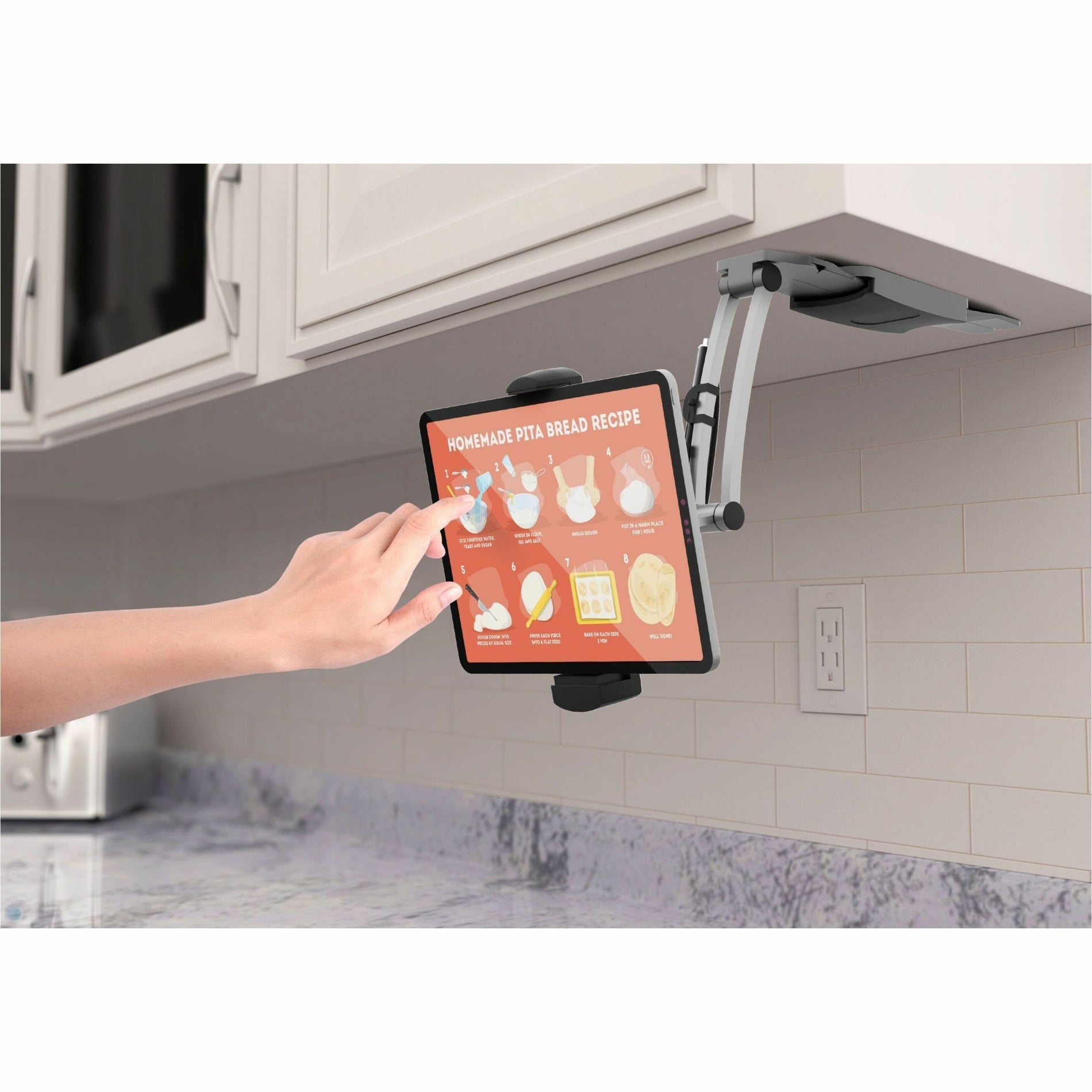 CTA Digital PAD-KMSB Multi-Flex Tablet Stand and Mount, Adjustable, 360° Rotation, Pivot, Durable, Compact, Lightweight, Key Lock