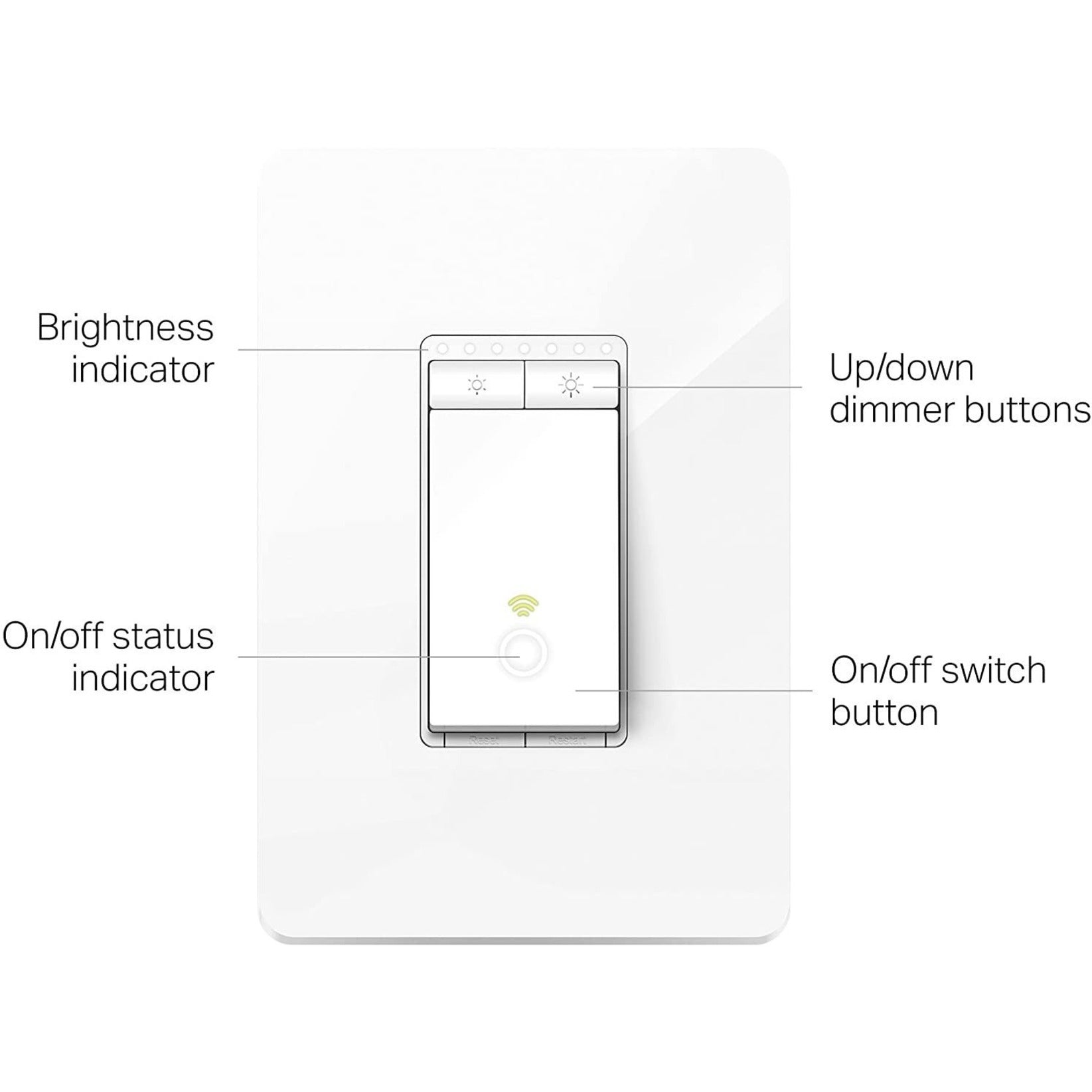 Kasa Smart HS220 Wi-Fi Light Switch, Dimmer - Control Your Home Lighting with Ease