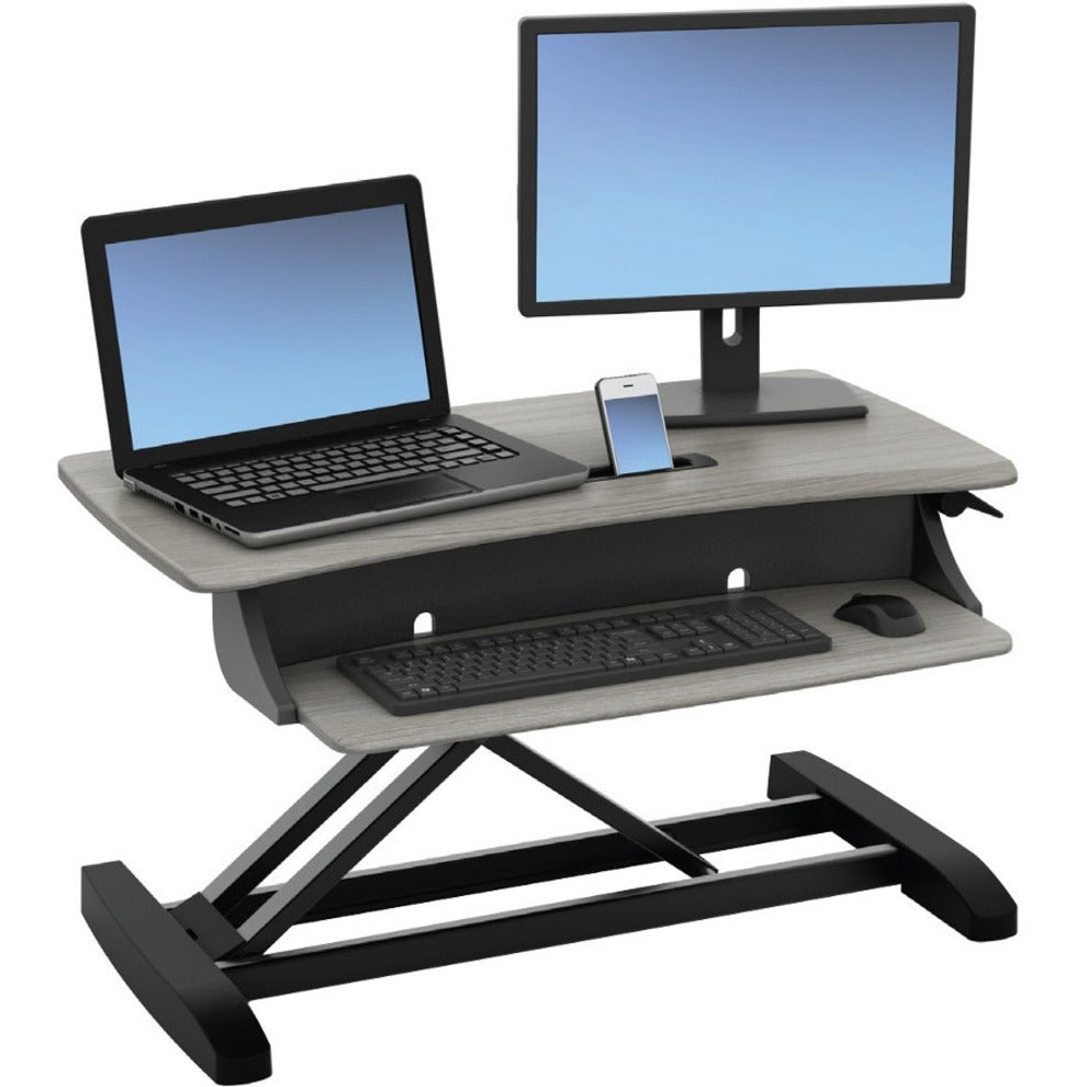 Ergotron 33-458-917 WorkFit-Z Mini Sit-Stand Desktop, Compact and Adjustable Workstation for Home Office, Monitor, Laptop, and Tablet