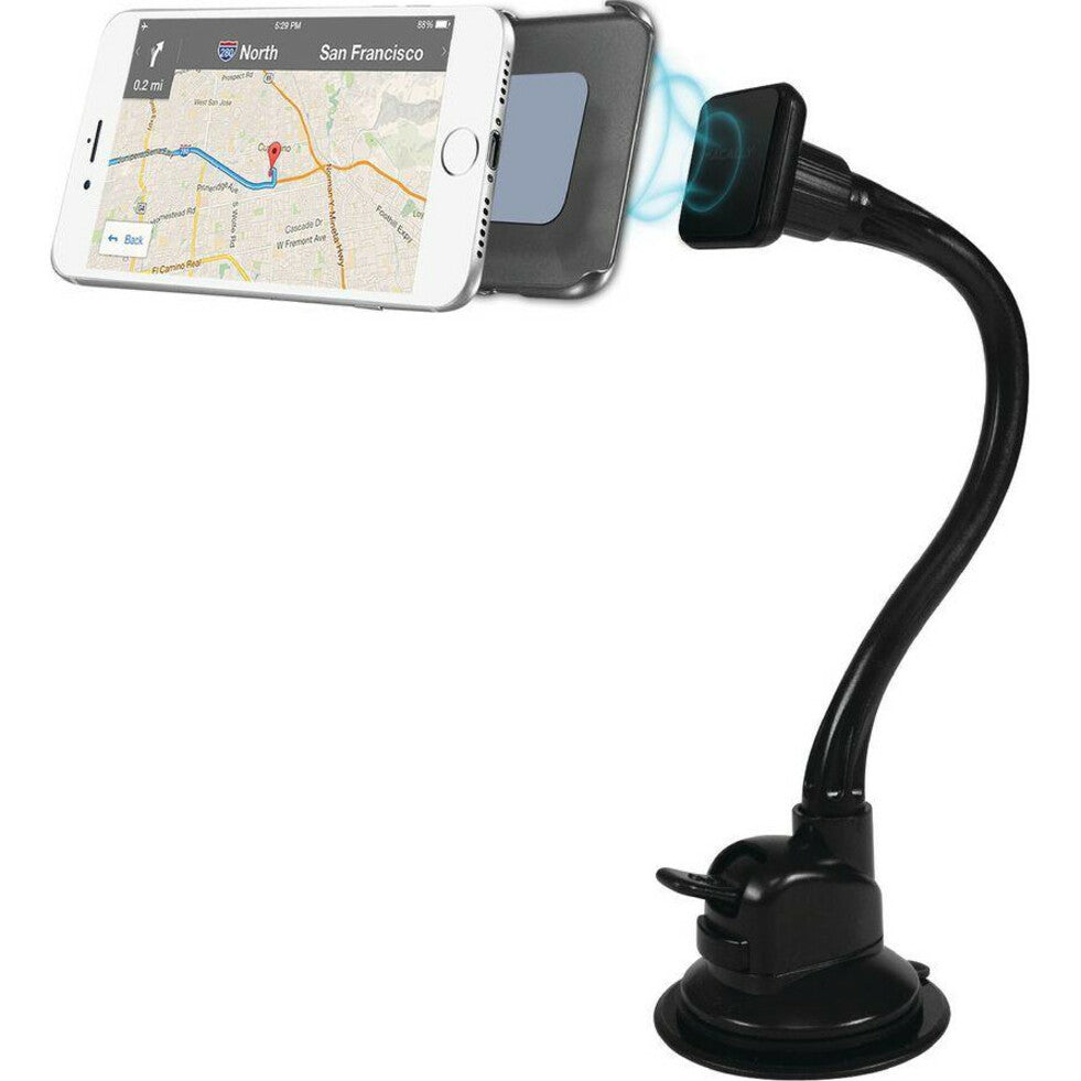 Macally MGRIPMAGXL 12-inch Extra Long Magnetic Car Suction Mount for Smartphones, iPhone, GPS
