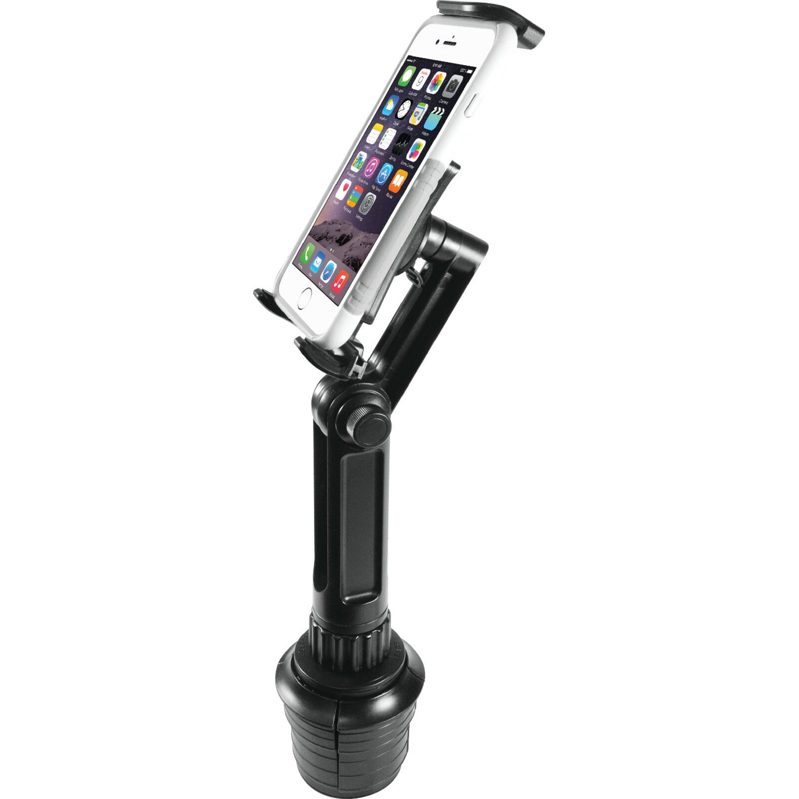 Macally MCUPPRO Smartphone/Tablet Holder, Tilt, Optimal Viewing, Secure, Cushioned Grip, Adjustable, 360° Rotation, Space Saving Design, Expandable Base