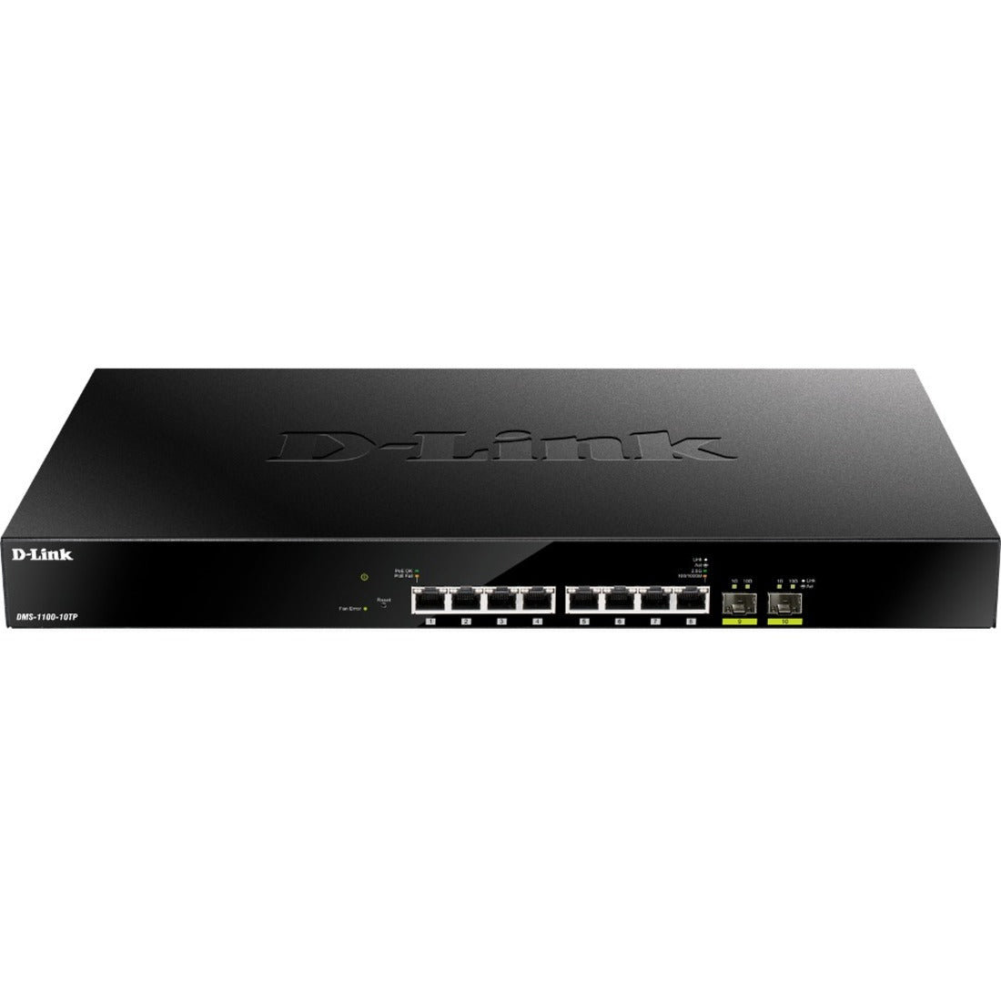 D-Link DMS-1100-10TP 8-Port Multi-Gigabit Ethernet Smart Managed PoE Switch with 2 10GbE SFP+ Ports, 240W PoE Budget