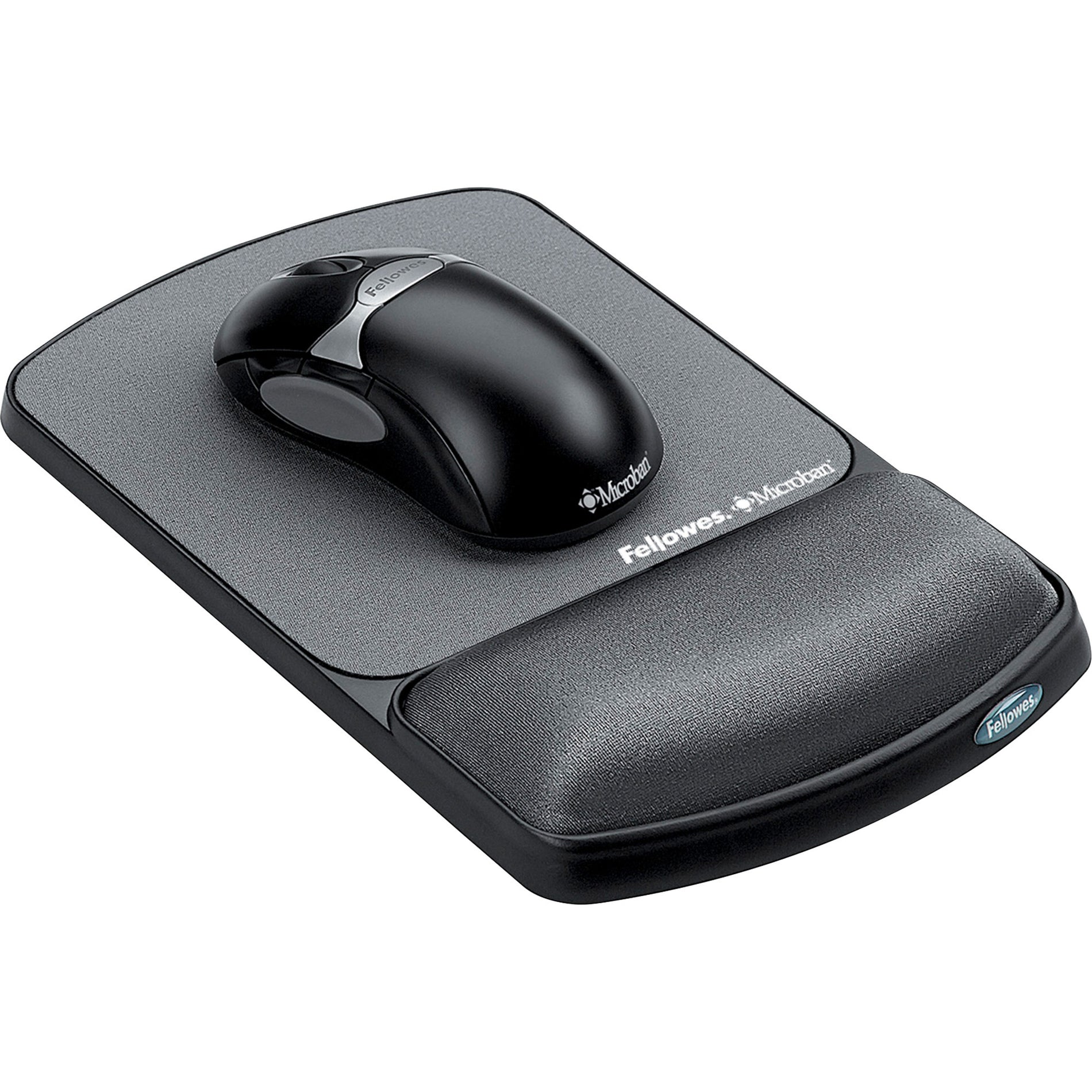 Fellowes 9175101 Mouse Pad / Wrist Support with Microban Protection, Soft, Comfortable, Non-skid, Durable, Antimicrobial, Pressure Reliever, Ergonomic, Fatigue-free