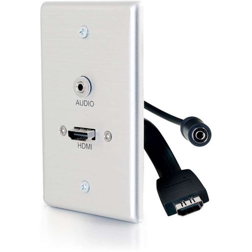C2G Single Gang HDMI Wall Plate with 3.5mm Audio Aluminum (39871)