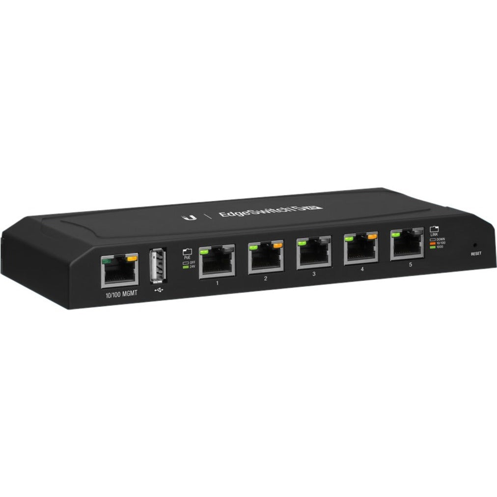 Ubiquiti ES-5XP EdgeSwitch Ethernet Switch, 5-Port Gigabit Network, AC Adapter
