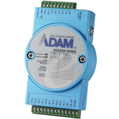 Advantech ADAM-6060-D 6-ch Digital Input and 6-ch Relay Modbus TCP Module, Twisted Pair, Rail-mountable