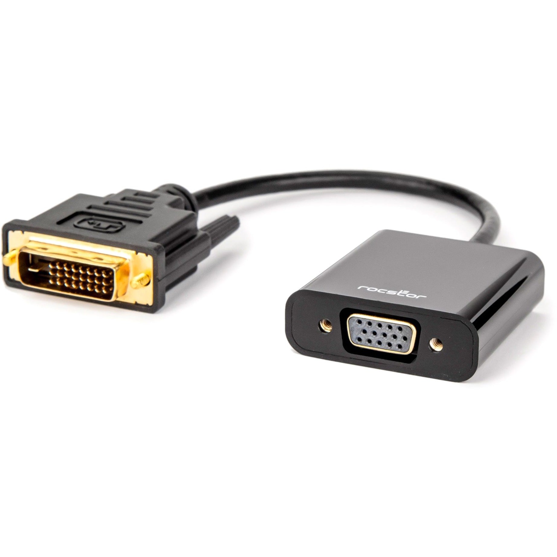 Rocstor Y10A198-B1 Premium DVI-D to VGA Active Adapter Converter Cable - 1920x1200, Gold-Plated Connectors, 2-Year Warranty