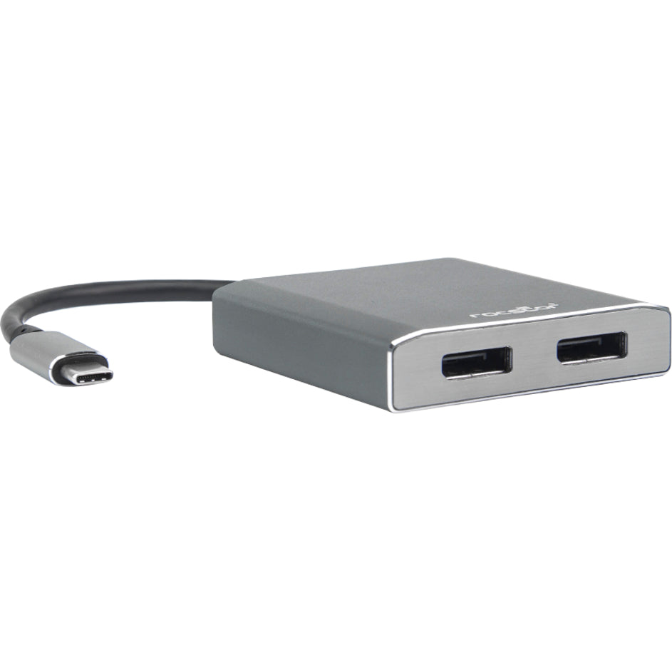Rocstor Y10A201-A1 Premium Graphic Adapter, USB-C to Dual DisplayPort 4K60H Multi-Monitor Adapter Aluminum
