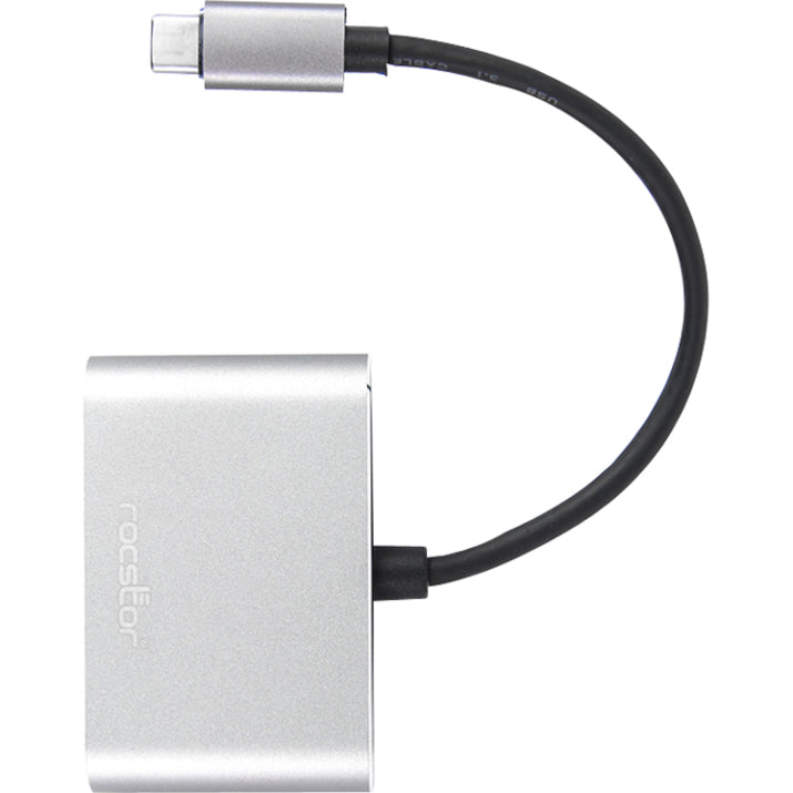 Rocstor Y10A204-A1 Graphic Adapter USB-C to HDMI & VGA, 4K HDMI & 1080P VGA Female Adapter