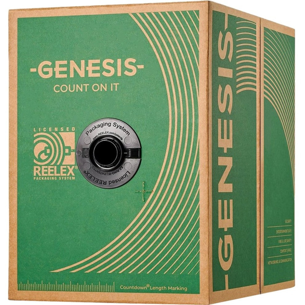 Genesis 54735508 16 AWG 2C STR Audacious Riser Audio Cable, Black, 500 ft. Pull Box