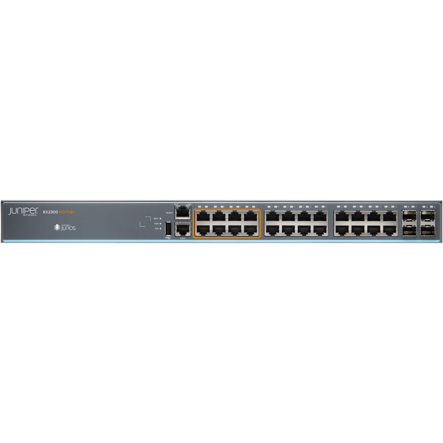 Juniper EX2300-24MP Ethernet Switch, 24 Ports, 10G/2.5G/1G Ethernet, Lifetime Warranty