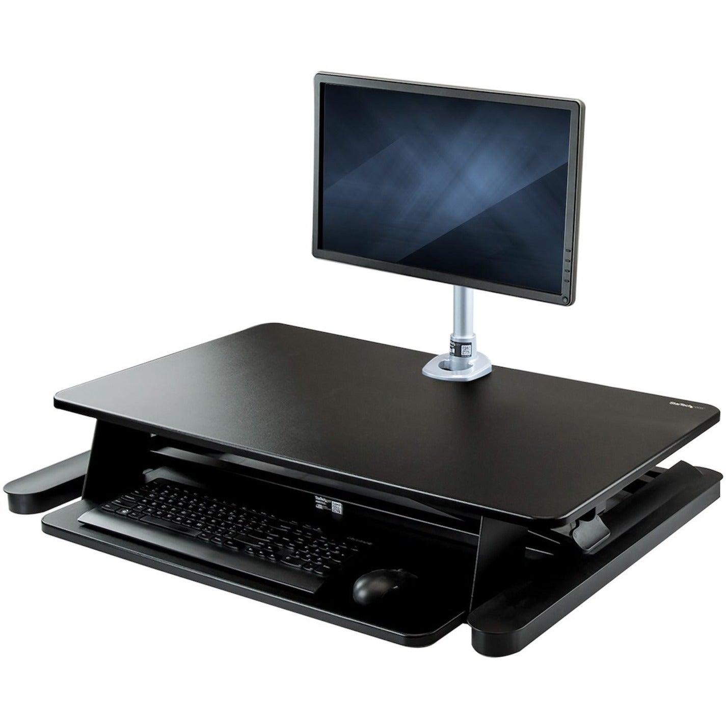 StarTech.com BNDSTSLGPVT Multipurpose Desktop Riser, Sit-Stand Desk Converter with Monitor Arm, Up to 30in