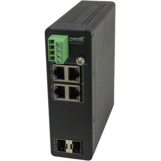 Transition Networks SISTP1040-342-LRT Unmanaged Hardened Gigabit Ethernet PoE+ Switch, 4-Port GE PoE+ 2 SFP 120W PoE