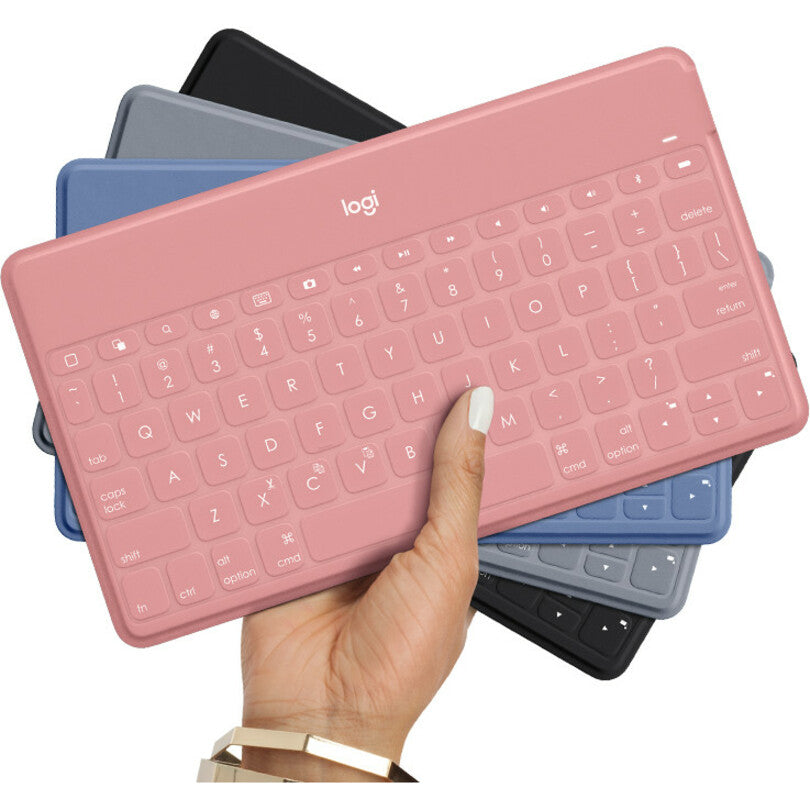 Logitech 920-008919 Keys-To-Go Keyboard, Ultra-Slim Bluetooth Wireless Keyboard for iPad, Apple TV, iPhone - Blush