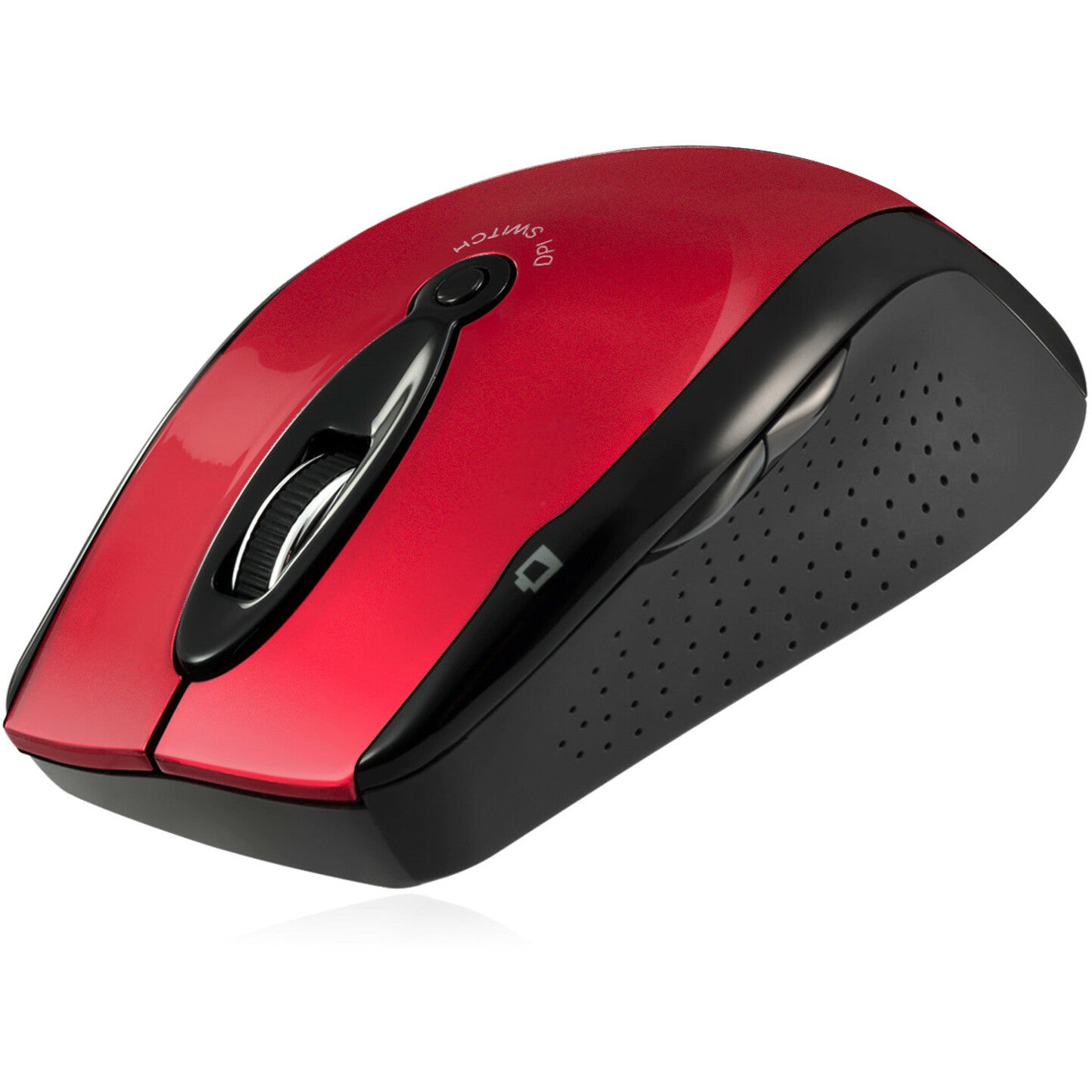 Adesso IMOUSE M20R Wireless Ergonomic Optical Mouse, Red, 2.4 GHz Radio Frequency, 1500 dpi Movement Resolution