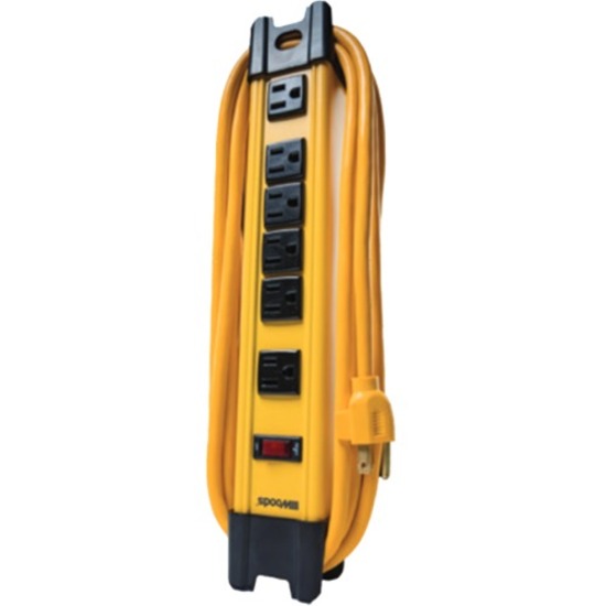 Southwire 4658 6-Outlet Metal Power Strip, 10 ft Cord Length, Yellow