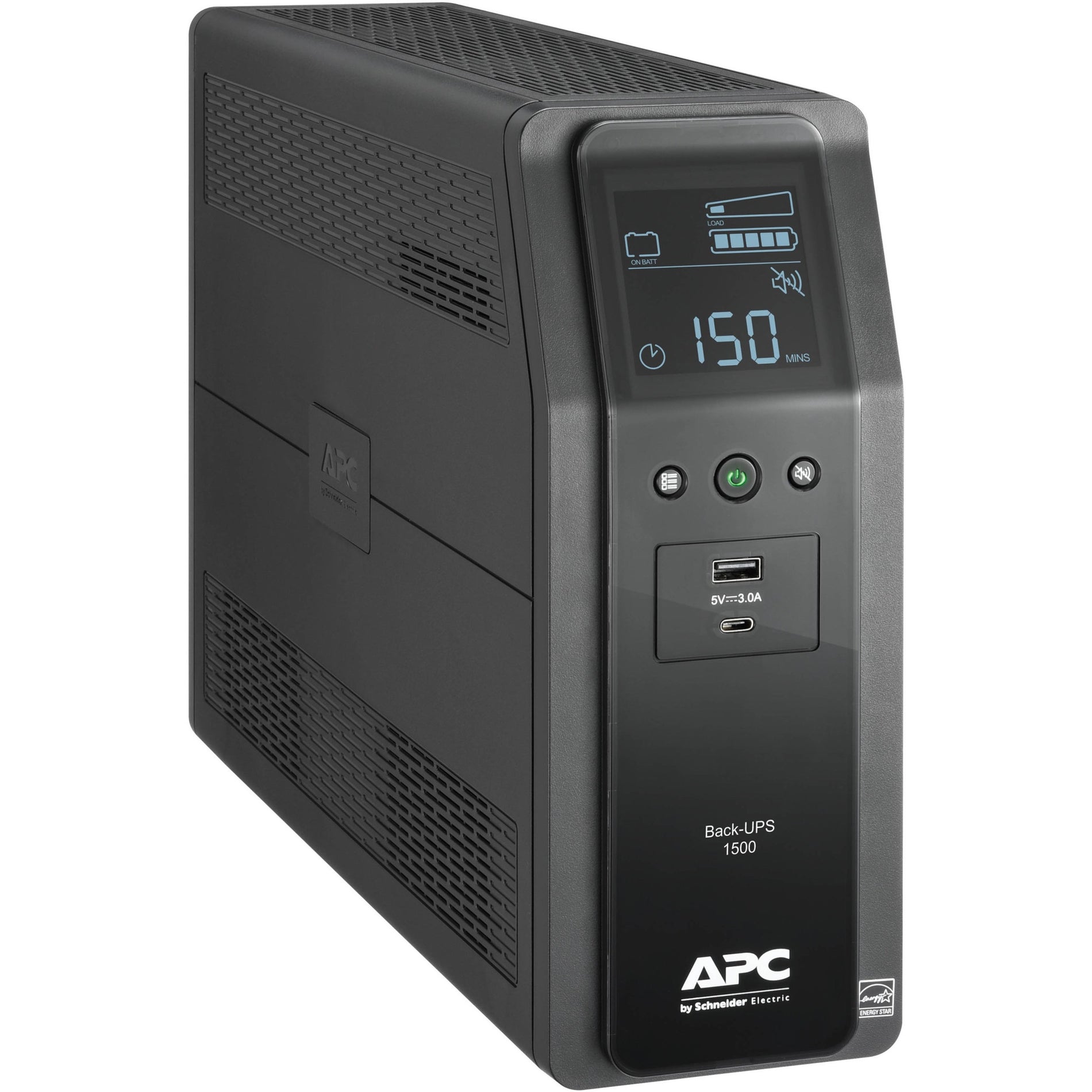 APC BN1500M2 Back-UPS Pro 1500VA, 10 Outlets, 2 USB Charging Ports, LCD Interface, Energy Star